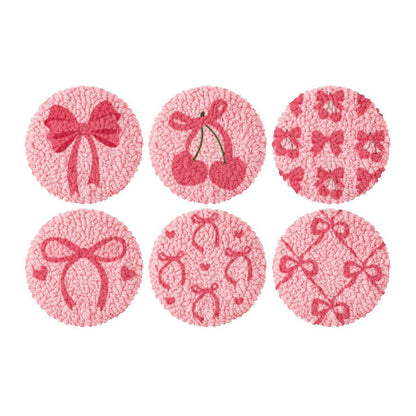Sweet Ribbons-Punch Needle Coaster