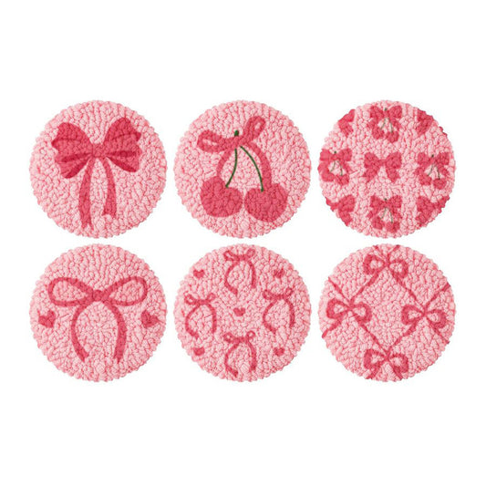 Sweet Ribbons-Punch Needle Coaster