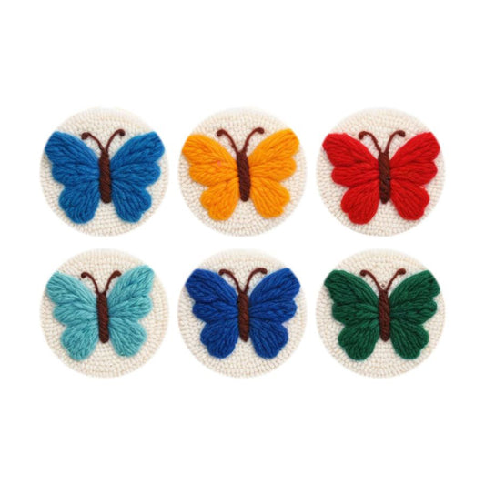 Butterfly Bloom-Punch Needle Coaster