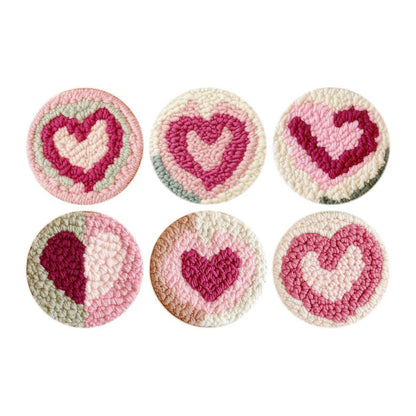 Sweetheart-Punch Needle Coaster