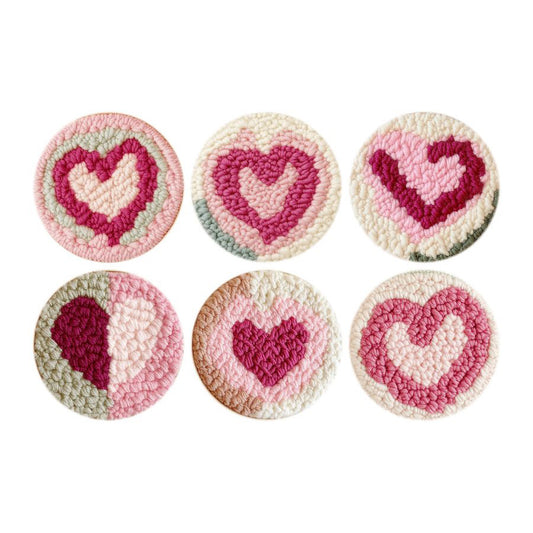 Sweetheart-Punch Needle Coaster