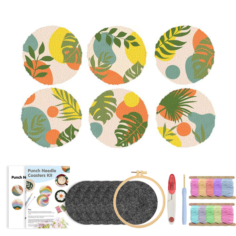 Tropical Mood-Punch Needle Coaster