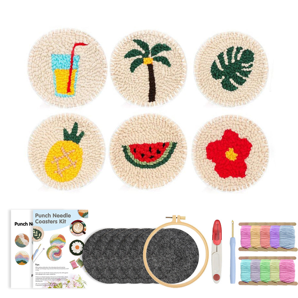 Summer Sips-Punch Needle Coaster