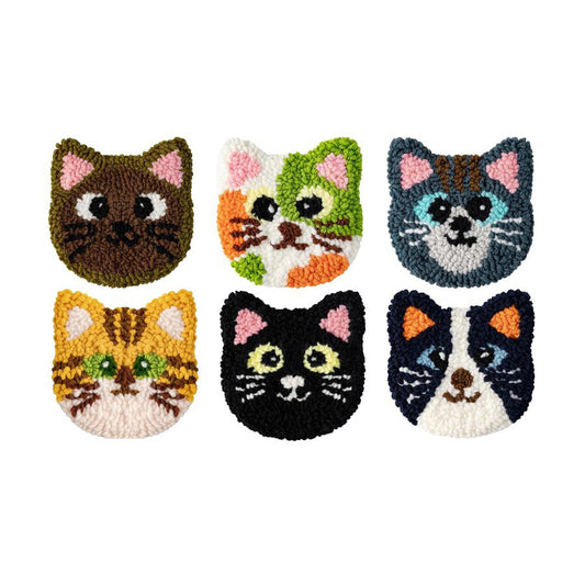 Kitty Crew-Punch Needle Coaster
