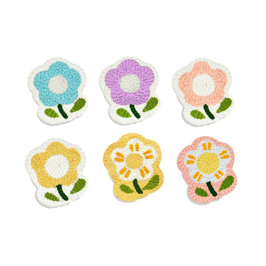 Pastel Petals-Punch Needle Coaster