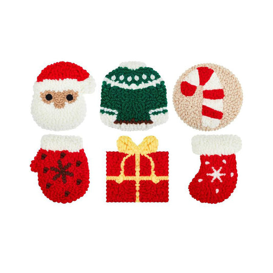 Merry Cozy Holiday-Punch Needle Coaster