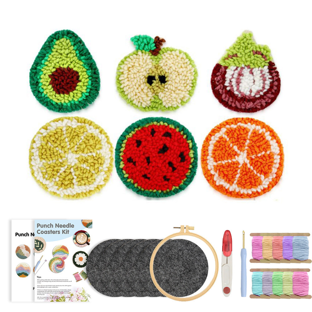 Citrus Medley-Punch Needle Coaster