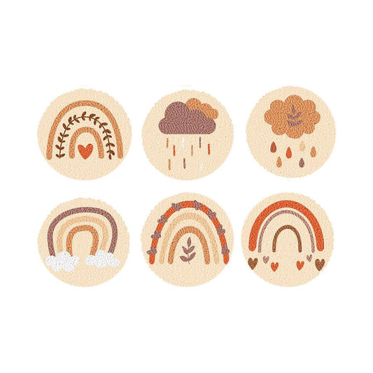 Soft Rainbow Mood-Punch Needle Coaster