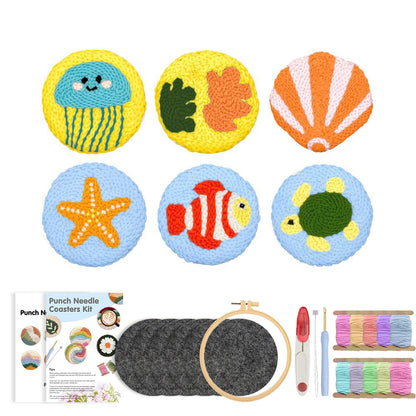 Ocean Friends-Punch Needle Coaster