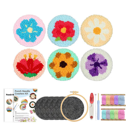 Bloom Parade-Punch Needle Coaster