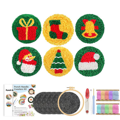 Merry Moments Kit-Punch Needle Coaster