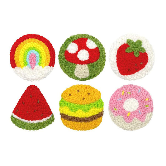Playful Bites-Punch Needle Coaster