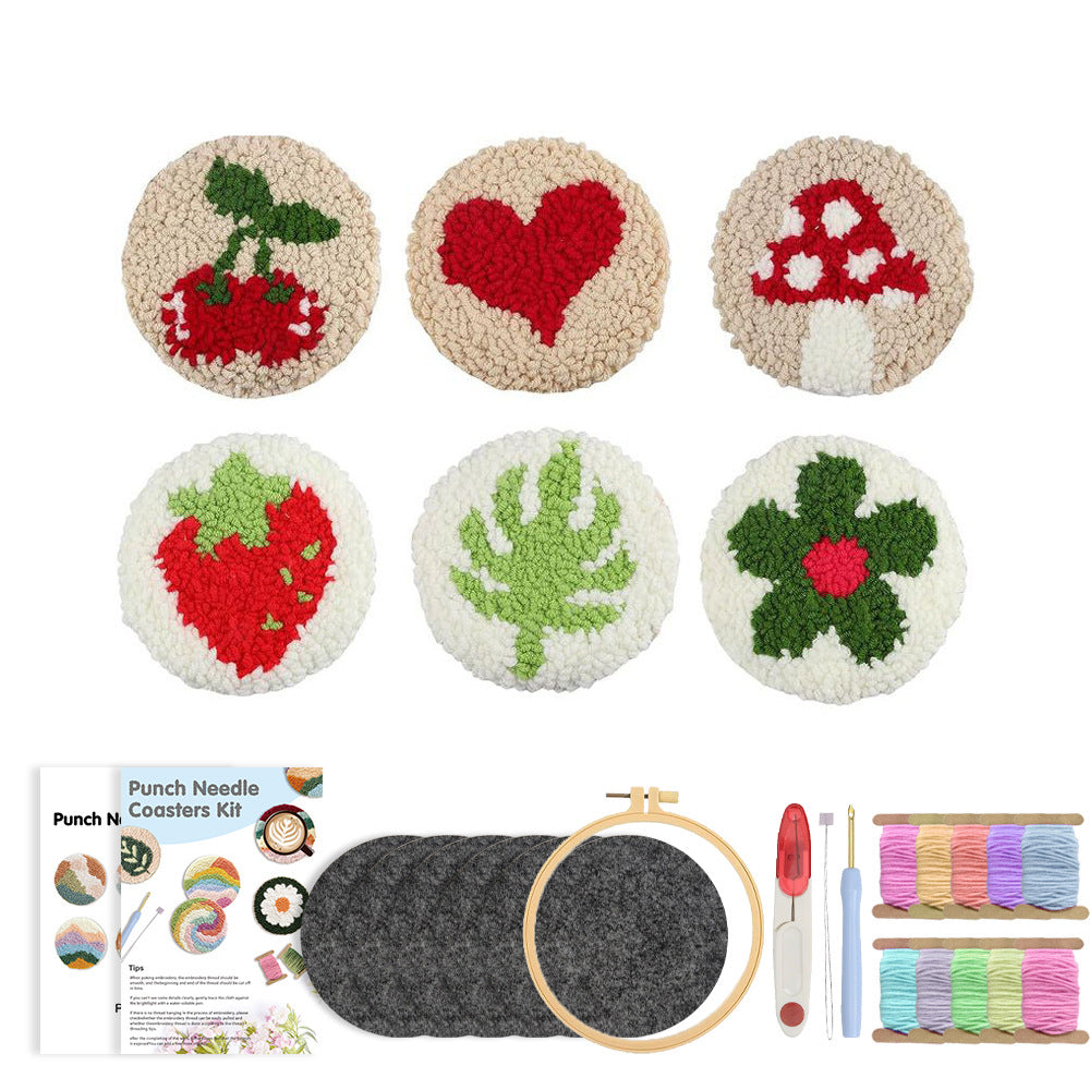 Lucky Garden Mix-Punch Needle Coaster