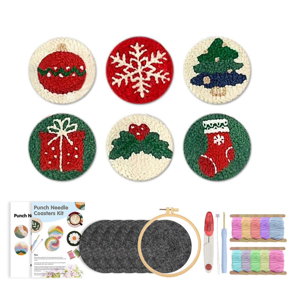 Cozy Noel-Punch Needle Coaster